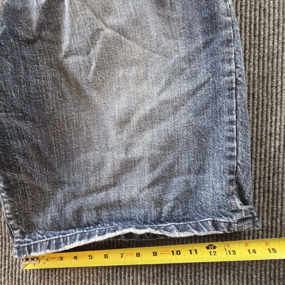 Y2K Vintage Akademiks Jeanius Mens Jean Shorts Size 40 Acid Wash